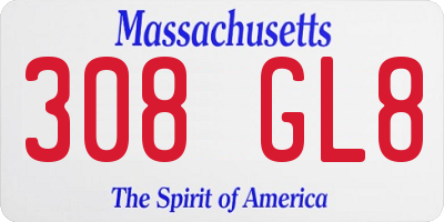 MA license plate 308GL8
