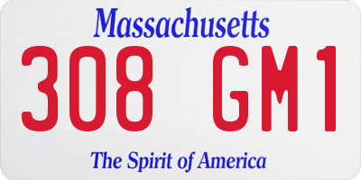 MA license plate 308GM1