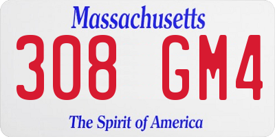MA license plate 308GM4
