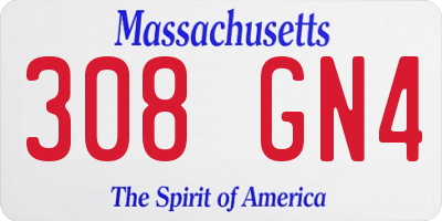 MA license plate 308GN4