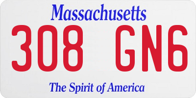 MA license plate 308GN6