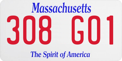MA license plate 308GO1