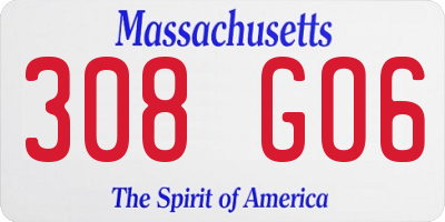 MA license plate 308GO6