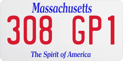 MA license plate 308GP1