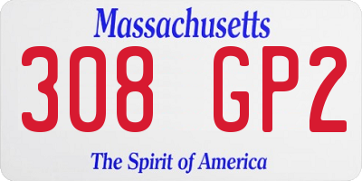 MA license plate 308GP2
