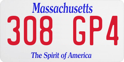 MA license plate 308GP4