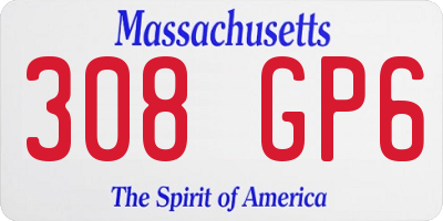 MA license plate 308GP6
