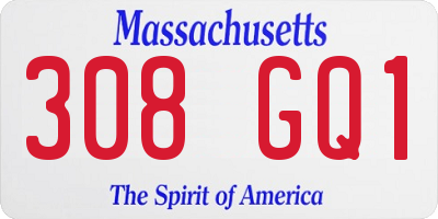 MA license plate 308GQ1
