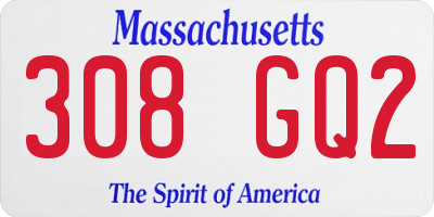 MA license plate 308GQ2