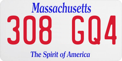 MA license plate 308GQ4