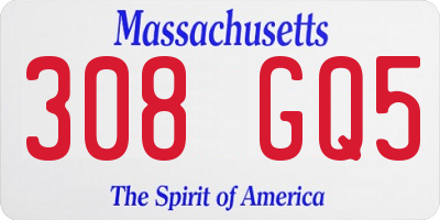 MA license plate 308GQ5