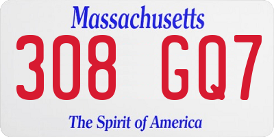 MA license plate 308GQ7