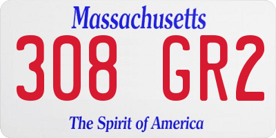 MA license plate 308GR2