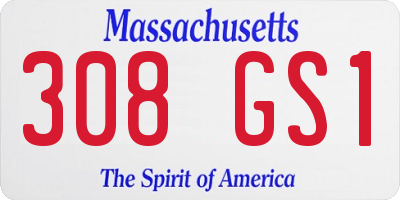 MA license plate 308GS1