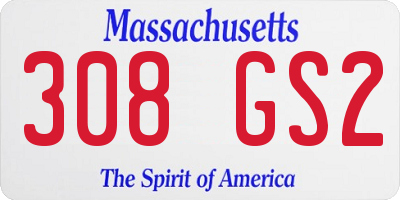 MA license plate 308GS2