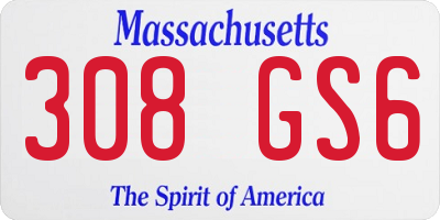 MA license plate 308GS6