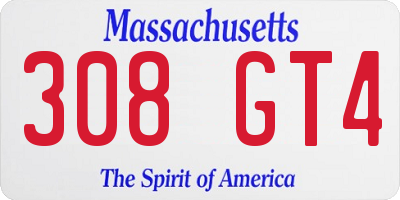 MA license plate 308GT4