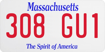 MA license plate 308GU1