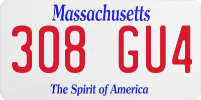 MA license plate 308GU4