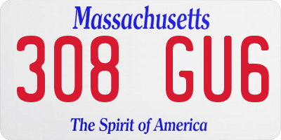 MA license plate 308GU6