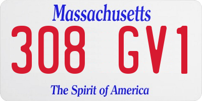 MA license plate 308GV1