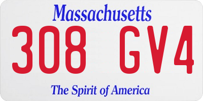 MA license plate 308GV4