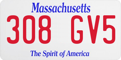 MA license plate 308GV5
