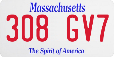 MA license plate 308GV7