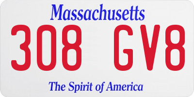 MA license plate 308GV8