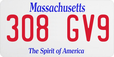 MA license plate 308GV9