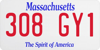 MA license plate 308GY1