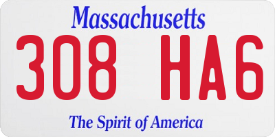 MA license plate 308HA6