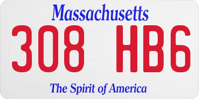MA license plate 308HB6