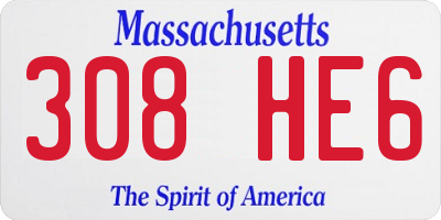MA license plate 308HE6