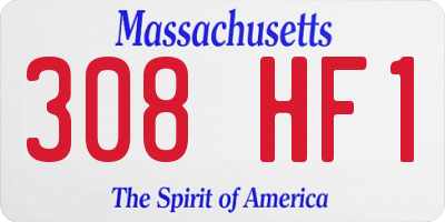MA license plate 308HF1