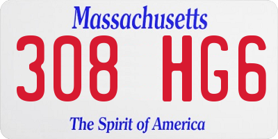 MA license plate 308HG6