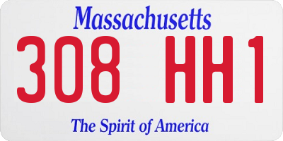 MA license plate 308HH1