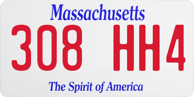 MA license plate 308HH4