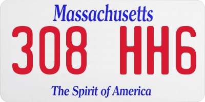 MA license plate 308HH6
