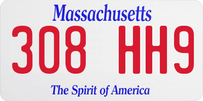 MA license plate 308HH9