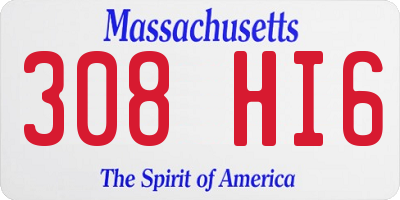 MA license plate 308HI6