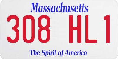 MA license plate 308HL1