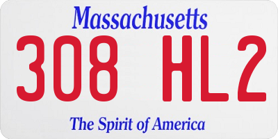MA license plate 308HL2