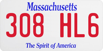 MA license plate 308HL6