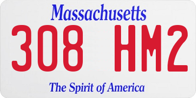 MA license plate 308HM2