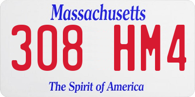MA license plate 308HM4