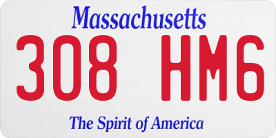 MA license plate 308HM6