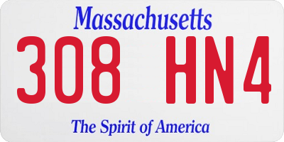 MA license plate 308HN4