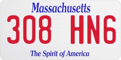 MA license plate 308HN6