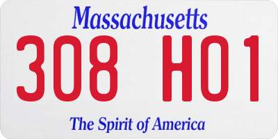 MA license plate 308HO1